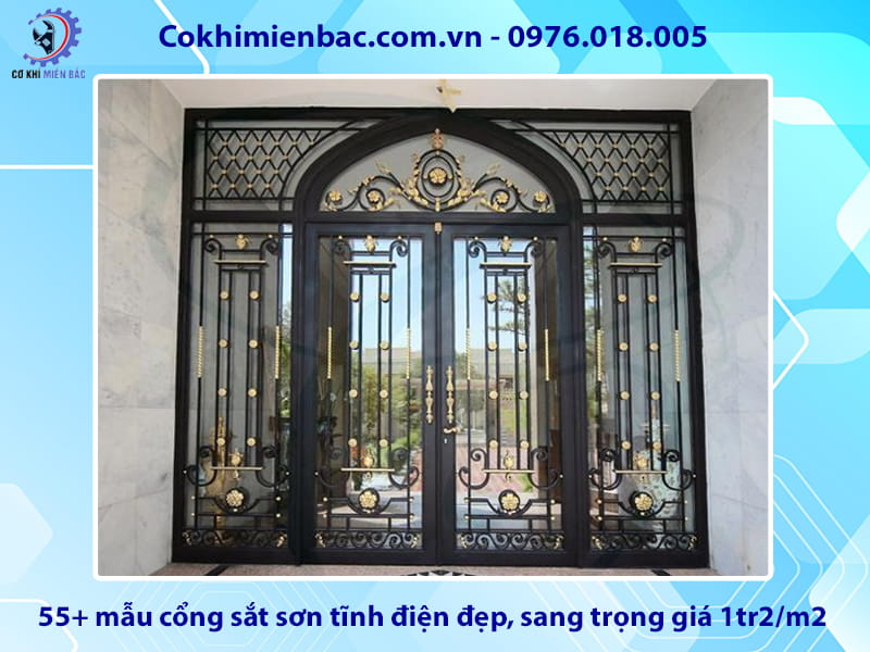 55+ mẫu cổng sắt sơn tĩnh điện đẹp, sang trọng giá 1tr2/m2