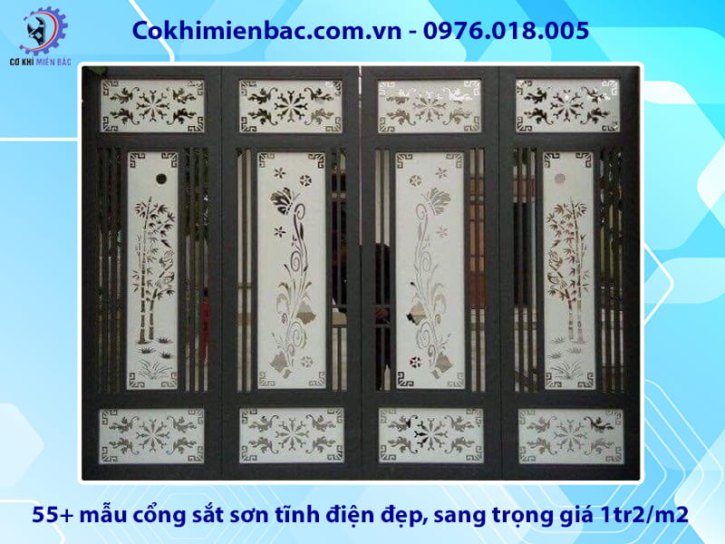 55+ mẫu cổng sắt sơn tĩnh điện đẹp, sang trọng giá 1tr2/m2