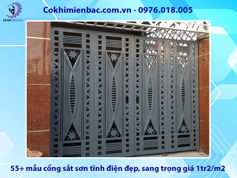 55+ mẫu cổng sắt sơn tĩnh điện đẹp, sang trọng giá 1tr2/m2