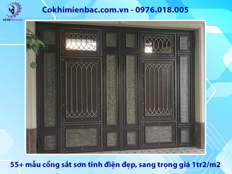 55+ mẫu cổng sắt sơn tĩnh điện đẹp, sang trọng giá 1tr2/m2