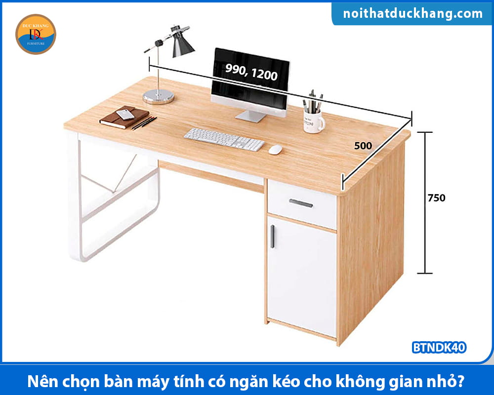 Nên chọn bàn máy tính có ngăn kéo cho không gian nhỏ?