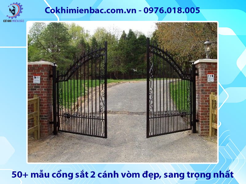 50+ mẫu cổng sắt 2 cánh vòm đẹp, sang trọng nhất 2026