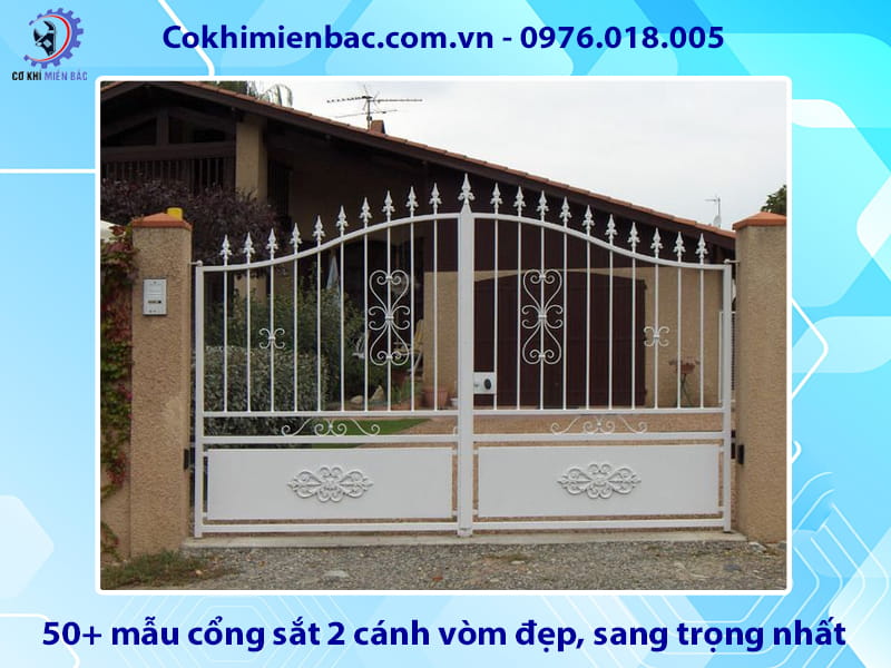 50+ mẫu cổng sắt 2 cánh vòm đẹp, sang trọng nhất 2026