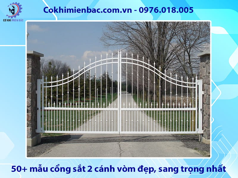 50+ mẫu cổng sắt 2 cánh vòm đẹp, sang trọng nhất 2026