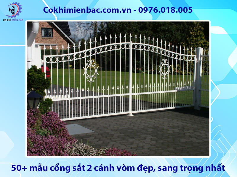 50+ mẫu cổng sắt 2 cánh vòm đẹp, sang trọng nhất 2026