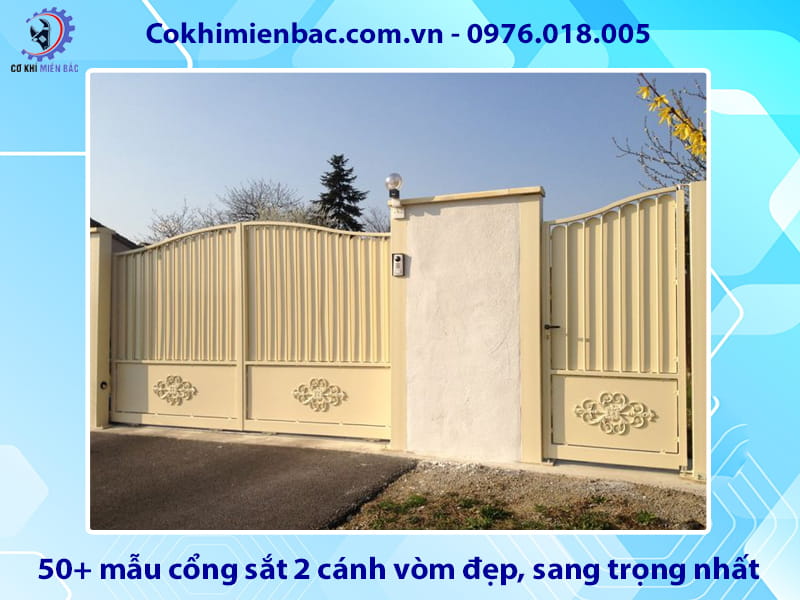 50+ mẫu cổng sắt 2 cánh vòm đẹp, sang trọng nhất 2026