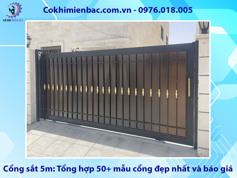 Cổng sắt 5m: Tổng hợp 50+ mẫu cổng đẹp nhất và báo giá