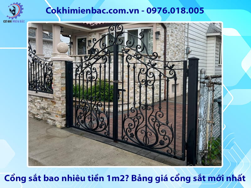 Cổng sắt bao nhiêu tiền 1m2? Bảng giá cổng sắt mới nhất