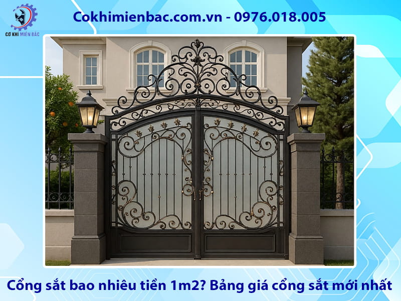 Cổng sắt bao nhiêu tiền 1m2? Bảng giá cổng sắt mới nhất