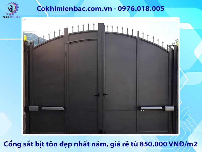 Cổng sắt bịt tôn đẹp nhất năm, giá rẻ từ 850.000 VNĐ/m2