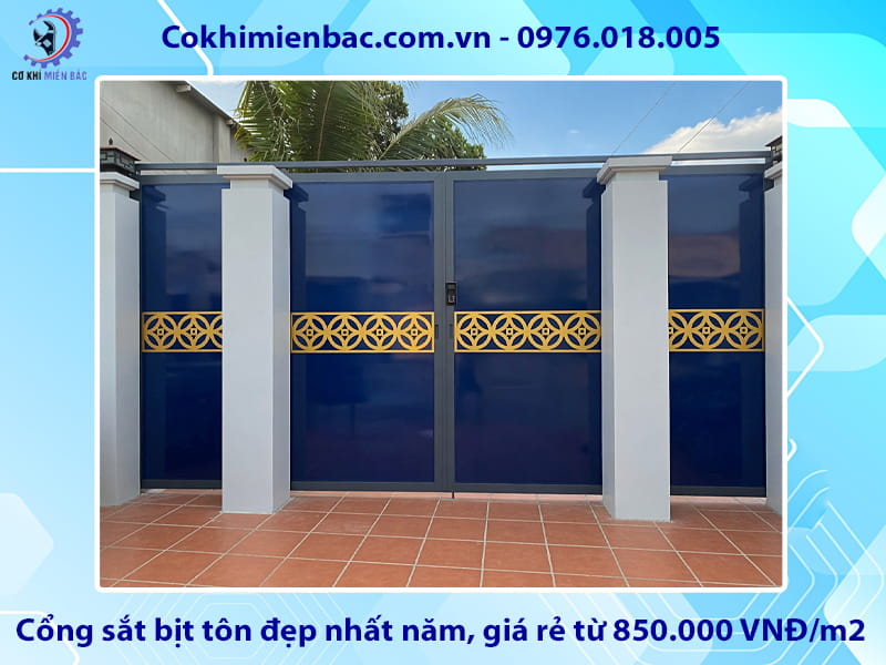 Cổng sắt bịt tôn đẹp nhất năm, giá rẻ từ 850.000 VNĐ/m2