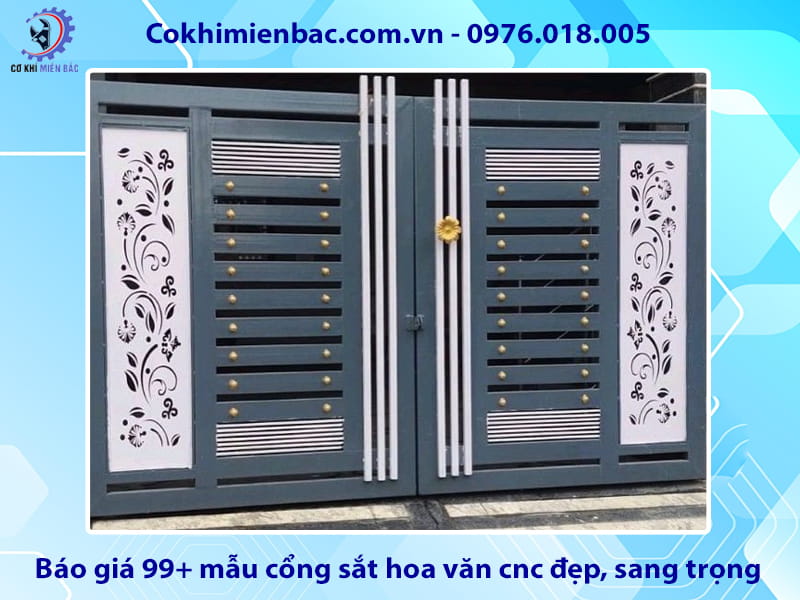 Báo giá 99+ mẫu cổng sắt hoa văn cnc đẹp, sang trọng