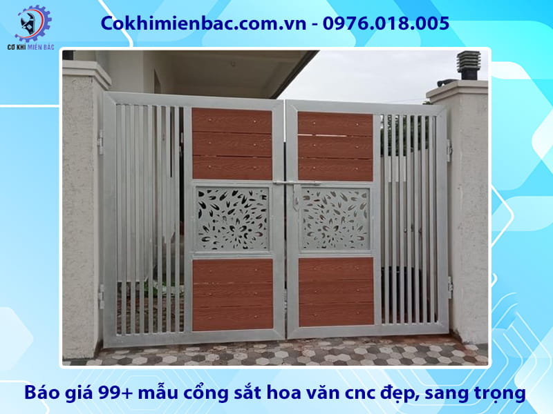 Báo giá 99+ mẫu cổng sắt hoa văn cnc đẹp, sang trọng