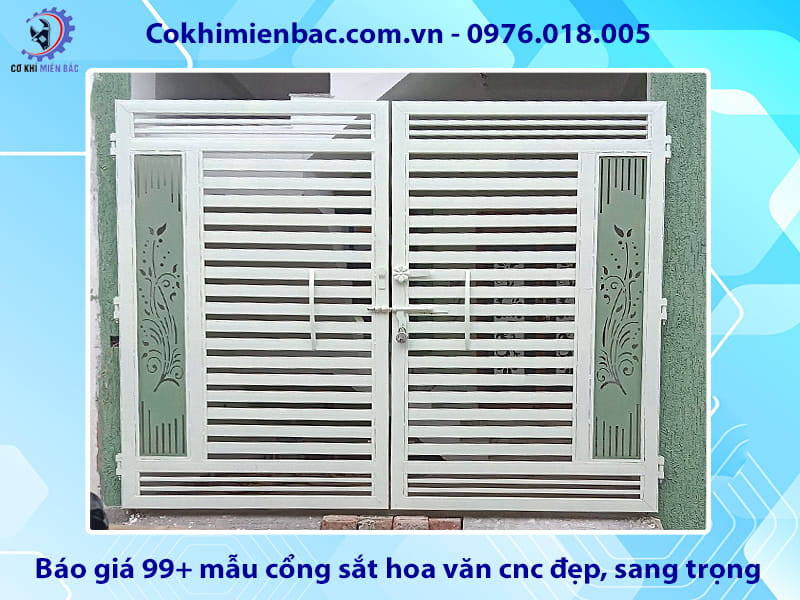 Báo giá 99+ mẫu cổng sắt hoa văn cnc đẹp, sang trọng