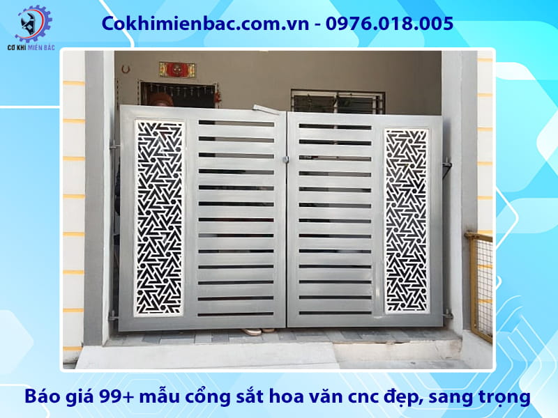Báo giá 99+ mẫu cổng sắt hoa văn cnc đẹp, sang trọng