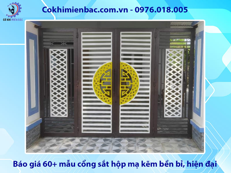 Báo giá 60+ mẫu cổng sắt hộp mạ kẽm bền bỉ, hiện đại 2026