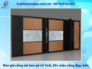 Báo giá cổng sắt lam gỗ từ 1tr6, 50+ mẫu cổng đẹp, bền