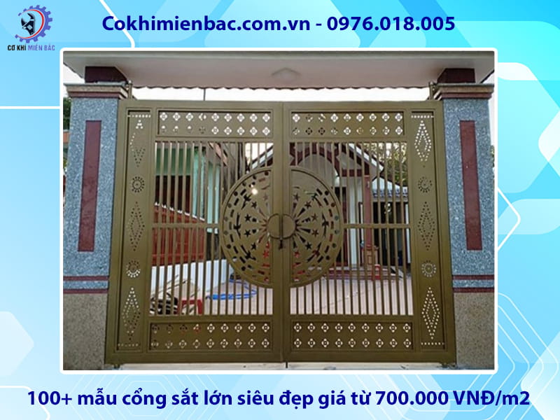 100+ mẫu cổng sắt lớn siêu đẹp giá từ 700.000 VNĐ/m2