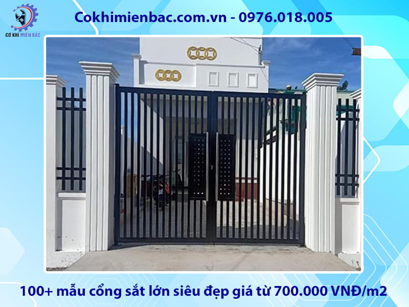 100+ mẫu cổng sắt lớn siêu đẹp giá từ 700.000 VNĐ/m2