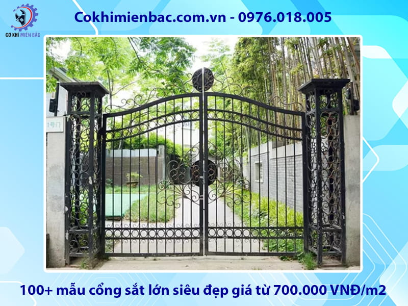 100+ mẫu cổng sắt lớn siêu đẹp giá từ 700.000 VNĐ/m2