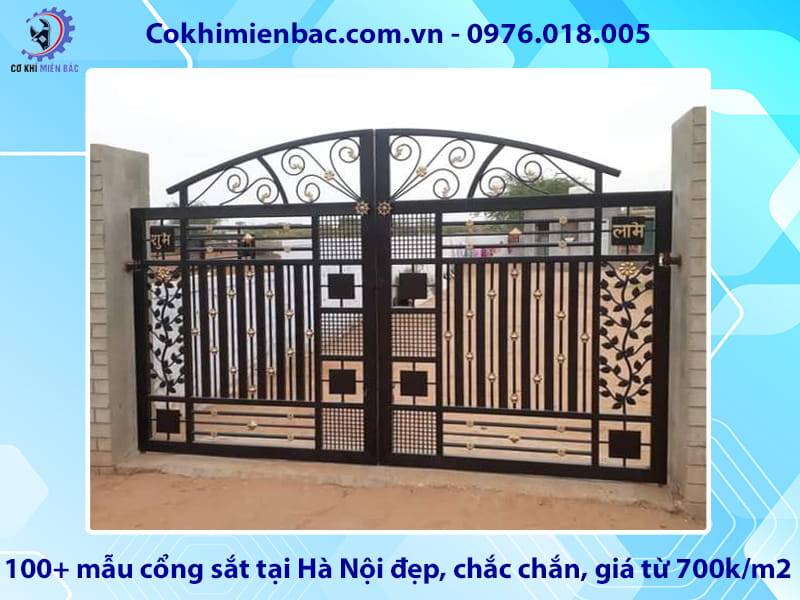 100+ mẫu cổng sắt tại Hà Nội đẹp, chắc chắn, giá từ 700k/m2
