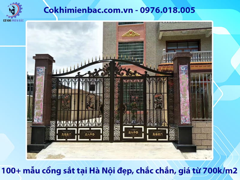 100+ mẫu cổng sắt tại Hà Nội đẹp, chắc chắn, giá từ 700k/m2