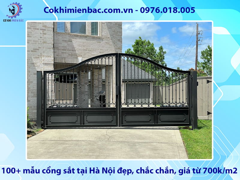 100+ mẫu cổng sắt tại Hà Nội đẹp, chắc chắn, giá từ 700k/m2