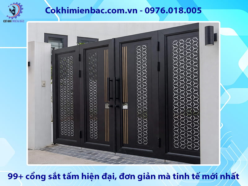 99+ cổng sắt tấm hiện đại, đơn giản mà tinh tế mới nhất
