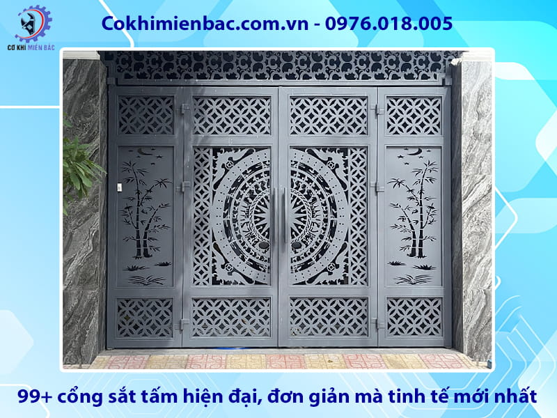 99+ cổng sắt tấm hiện đại, đơn giản mà tinh tế mới nhất