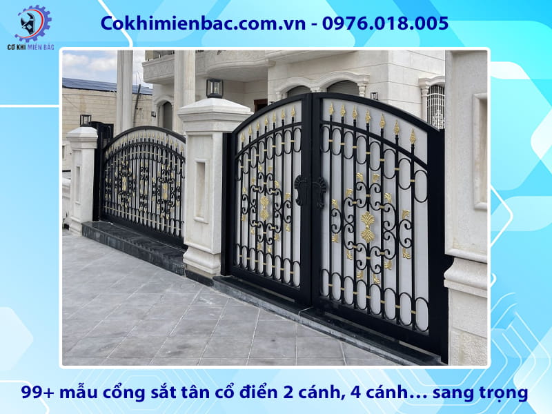 99+ mẫu cổng sắt tân cổ điển 2 cánh, 4 cánh… sang trọng 99+ mẫu cổng sắt tân cổ điển 2 cánh, 4 cánh… sang trọng
