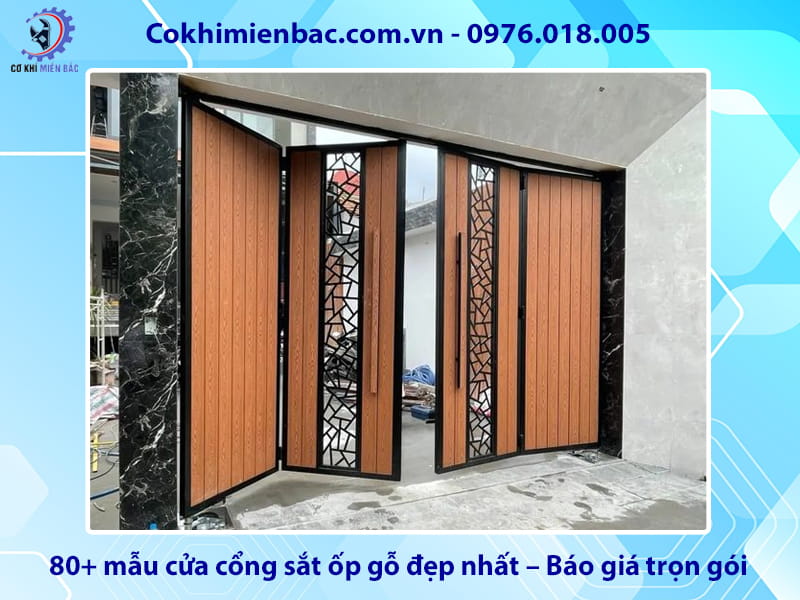 80+ mẫu cửa cổng sắt ốp gỗ đẹp nhất – Báo giá trọn gói