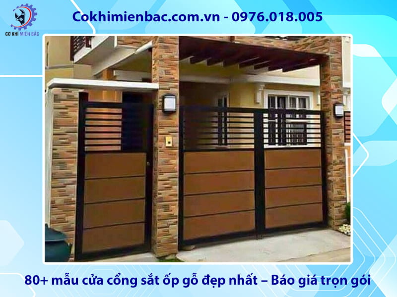 80+ mẫu cửa cổng sắt ốp gỗ đẹp nhất – Báo giá trọn gói