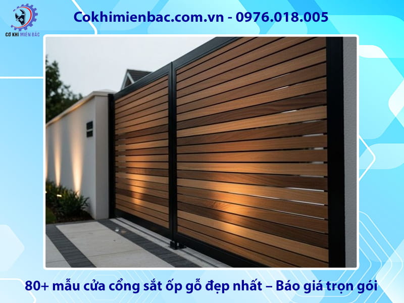 80+ mẫu cửa cổng sắt ốp gỗ đẹp nhất – Báo giá trọn gói