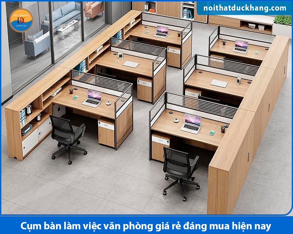 Cụm bàn làm việc văn phòng giá rẻ cho 6 - 8 người