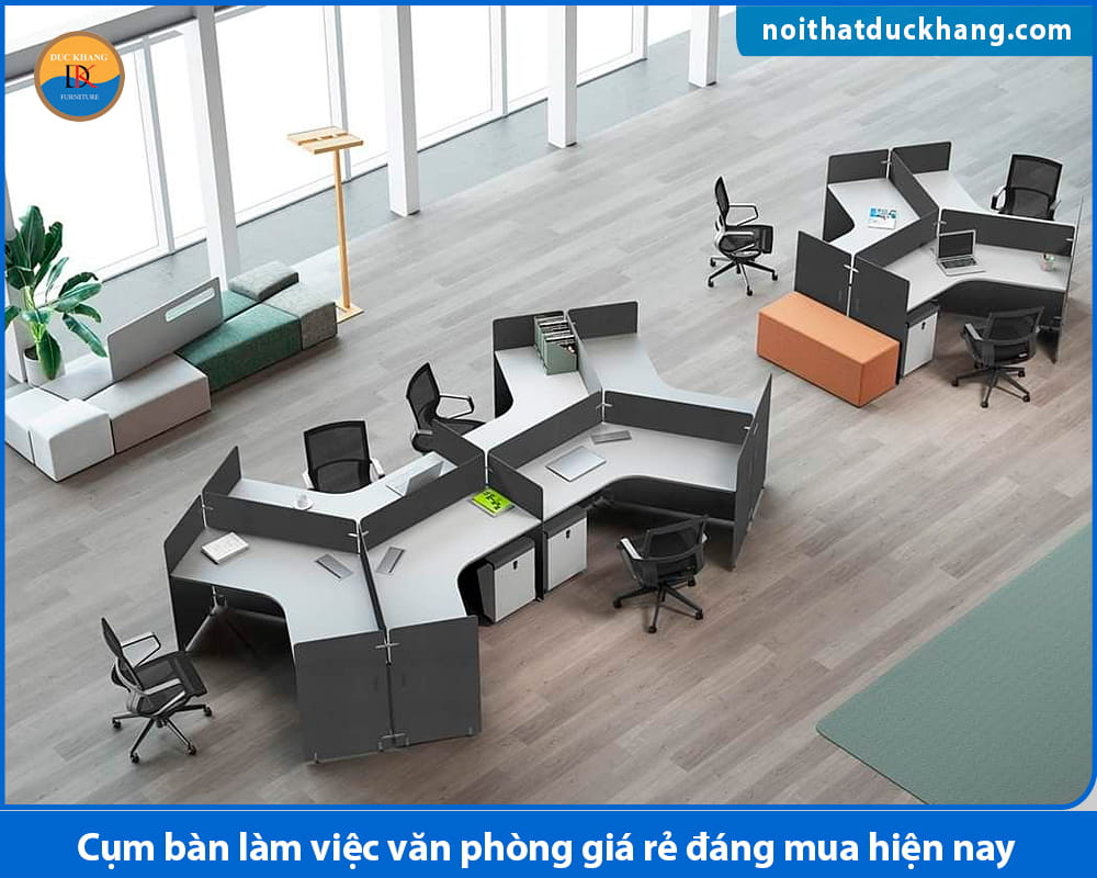 Cụm bàn làm việc văn phòng giá rẻ phong cách hiện đại