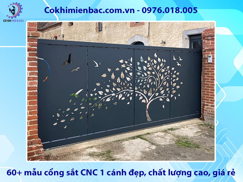 60+ mẫu cổng sắt CNC 1 cánh đẹp, chất lượng cao, giá rẻ