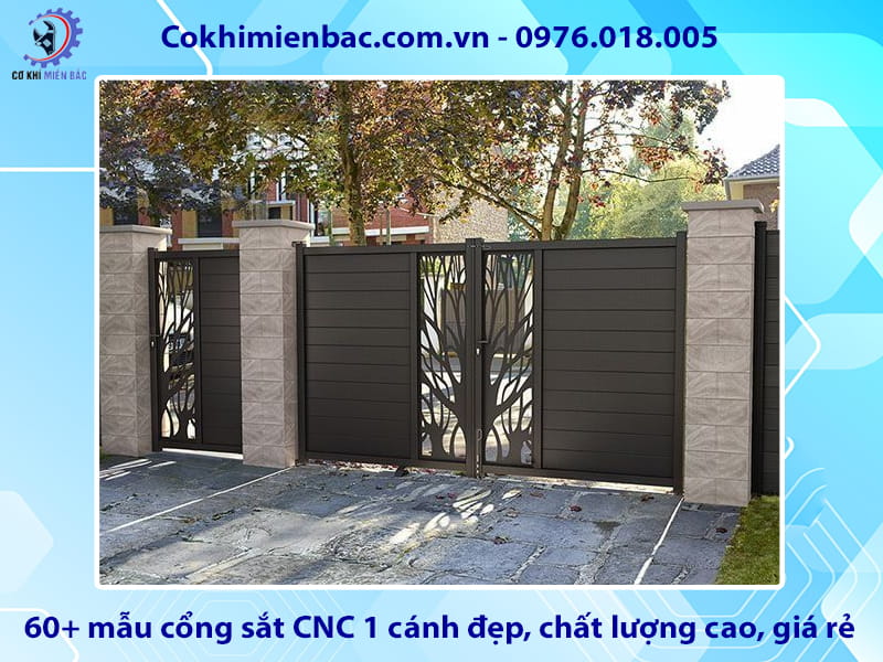 60+ mẫu cổng sắt CNC 1 cánh đẹp, chất lượng cao, giá rẻ