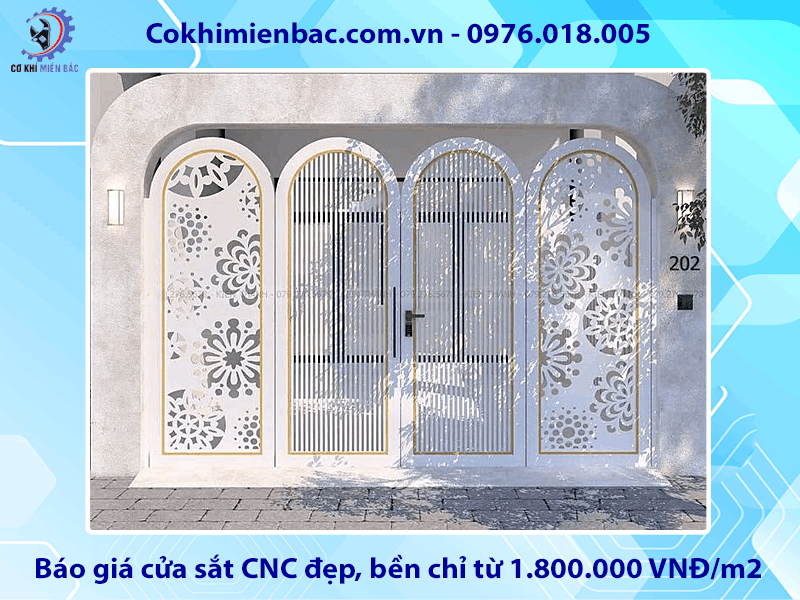 Báo giá cửa sắt CNC đẹp, bền chỉ từ 1.800.000 VNĐ/m2