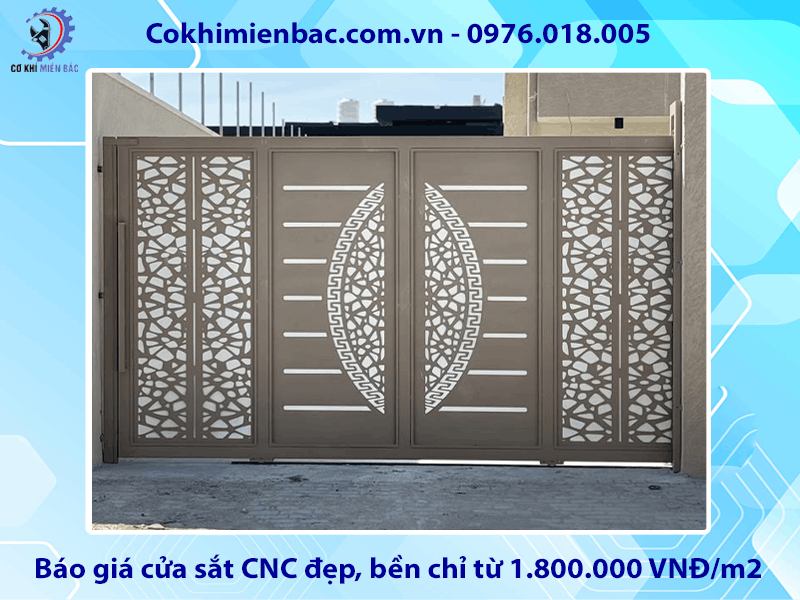 Báo giá cửa sắt CNC đẹp, bền chỉ từ 1.800.000 VNĐ/m2