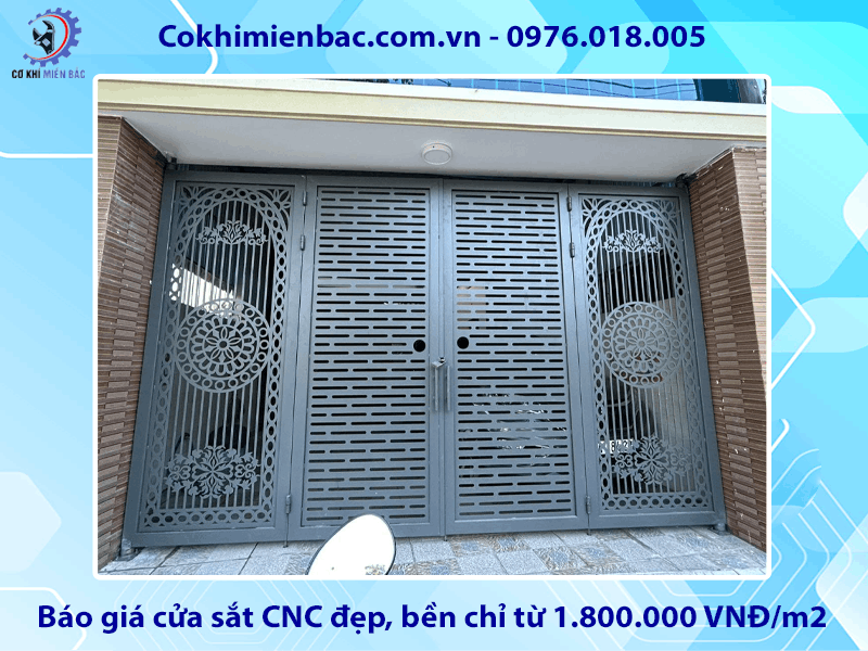Báo giá cửa sắt CNC đẹp, bền chỉ từ 1.800.000 VNĐ/m2