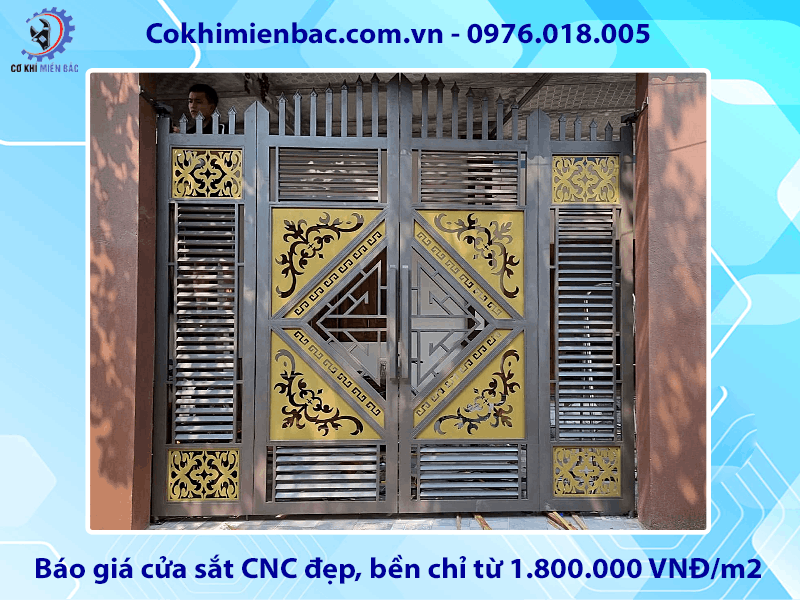Báo giá cửa sắt CNC đẹp, bền chỉ từ 1.800.000 VNĐ/m2