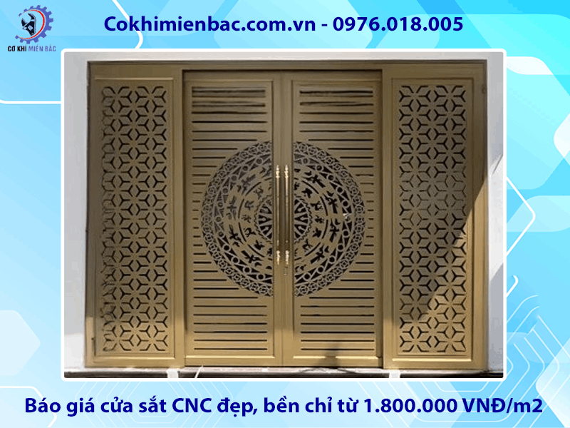 Báo giá cửa sắt CNC đẹp, bền chỉ từ 1.800.000 VNĐ/m2