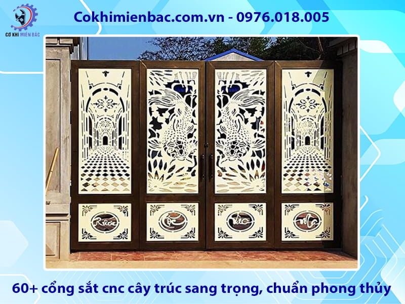 60+ cổng sắt cnc cây trúc sang trọng, chuẩn phong thủy