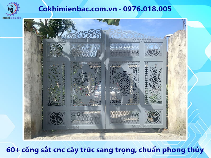 60+ cổng sắt cnc cây trúc sang trọng, chuẩn phong thủy