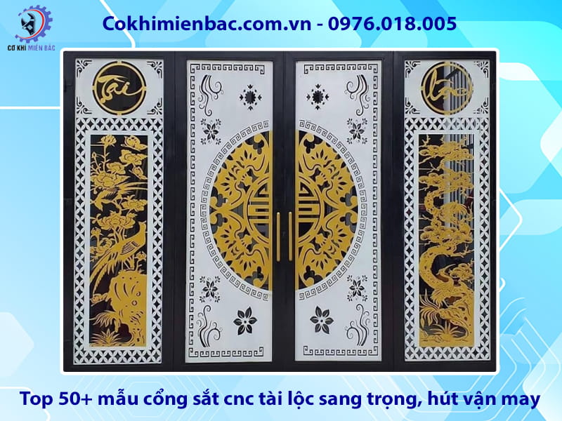 Top 50+ mẫu cổng sắt cnc tài lộc sang trọng, hút vận may