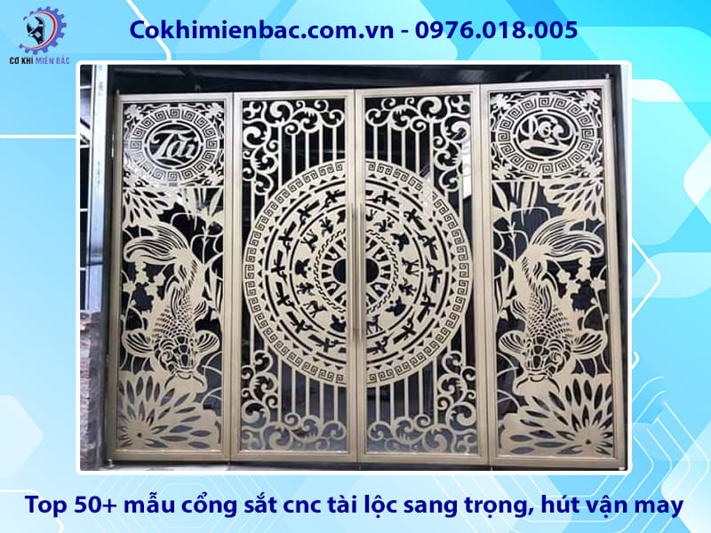 Top 50+ mẫu cổng sắt cnc tài lộc sang trọng, hút vận may