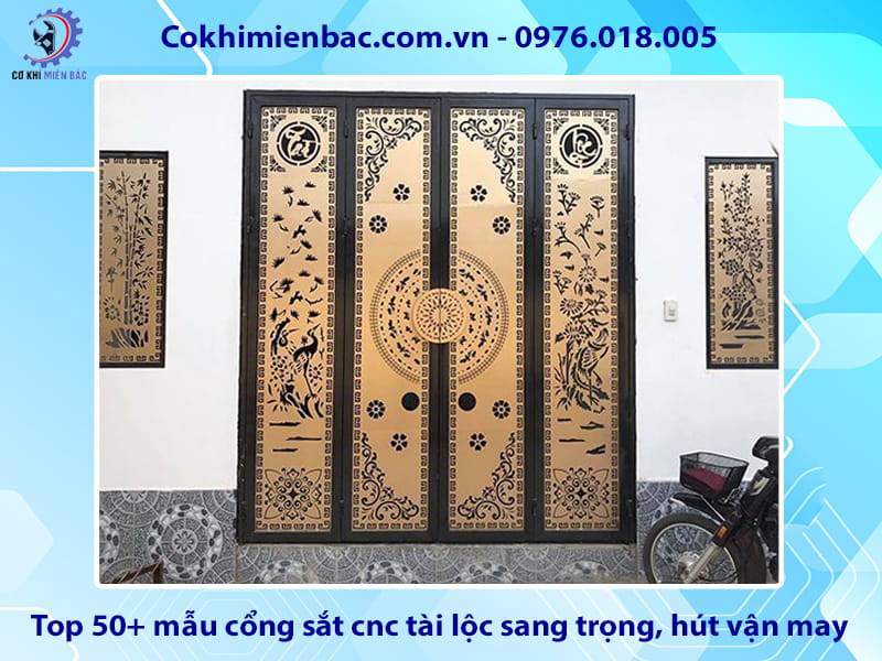 Top 50+ mẫu cổng sắt cnc tài lộc sang trọng, hút vận may