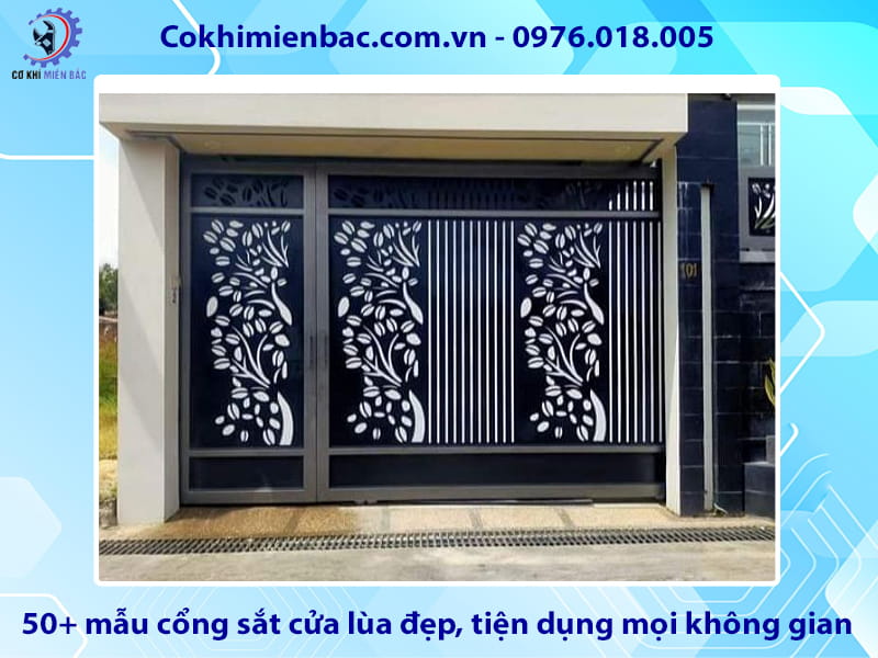Top 50+ mẫu cổng sắt cửa lùa đẹp, tiện dụng mọi không gian