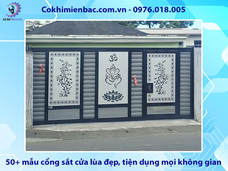 Top 50+ mẫu cổng sắt cửa lùa đẹp, tiện dụng mọi không gian