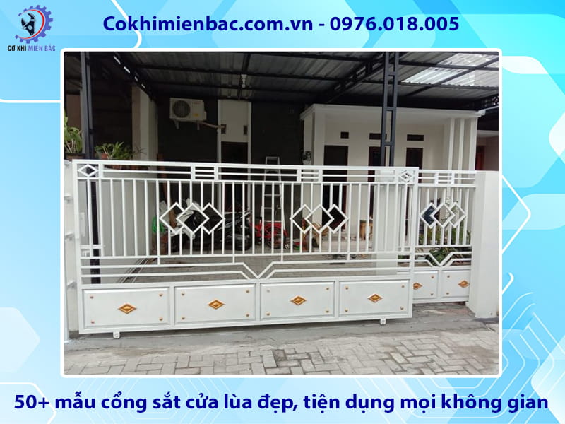Top 50+ mẫu cổng sắt cửa lùa đẹp, tiện dụng mọi không gian